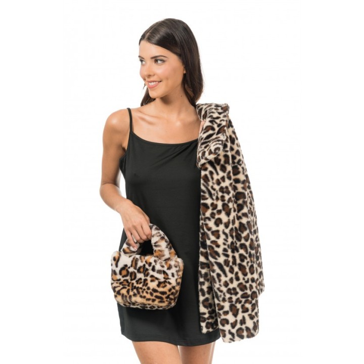 Sac fausse fourrure léopard - accessoire