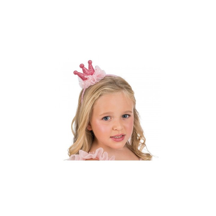 Serre tête couronne paillette rose - accessoire