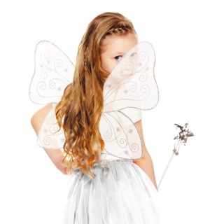 Set enfant fée blanche et argent - accessoires déguisements