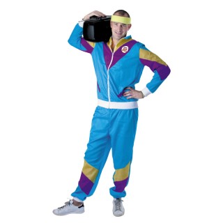 Costume adulte jogging 80’s bleu – Déguisement rétro