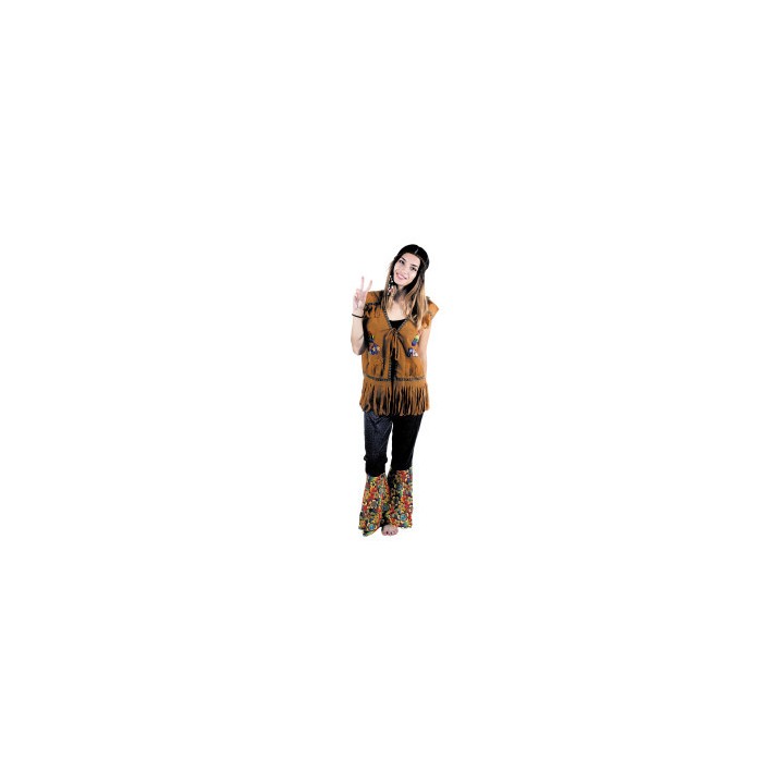 Costume adulte mixte gilet hippie – Déguisement rétro