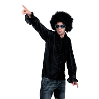 Costume adulte homme chemise disco noire - Style années 70