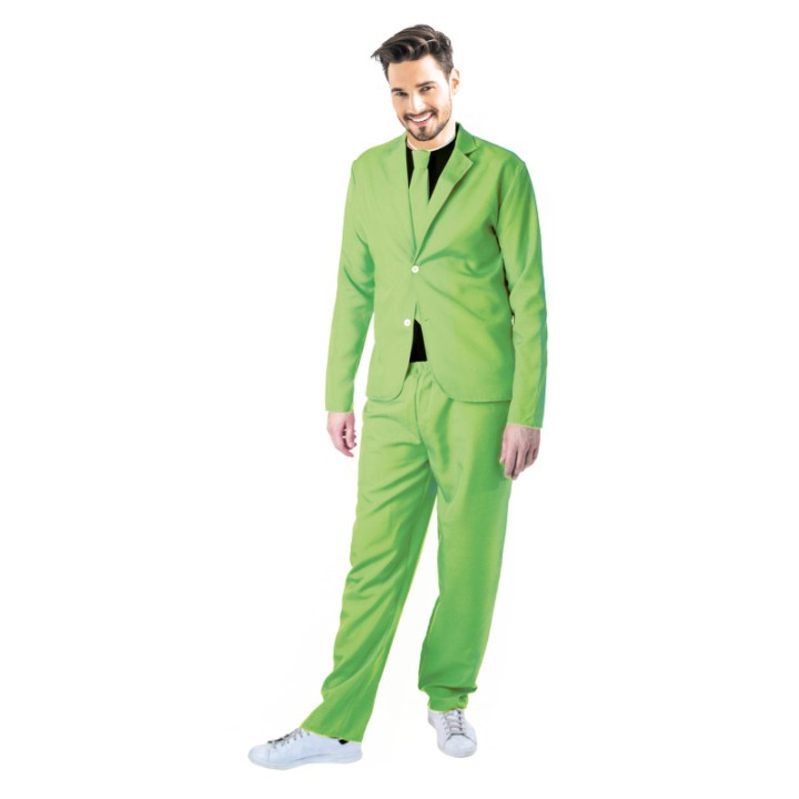 Costume adulte homme 3 pièces néon vert – Tenue rétro années 80