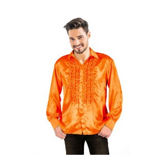 Costume adulte homme chemise orange satin disco - Style années 70