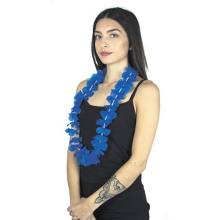 Collier hawaïen bleu foncé – Accessoire tropical