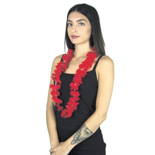Collier hawaïen rouge – Accessoire tropical