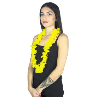 Collier hawaïen jaune – Accessoire tropical