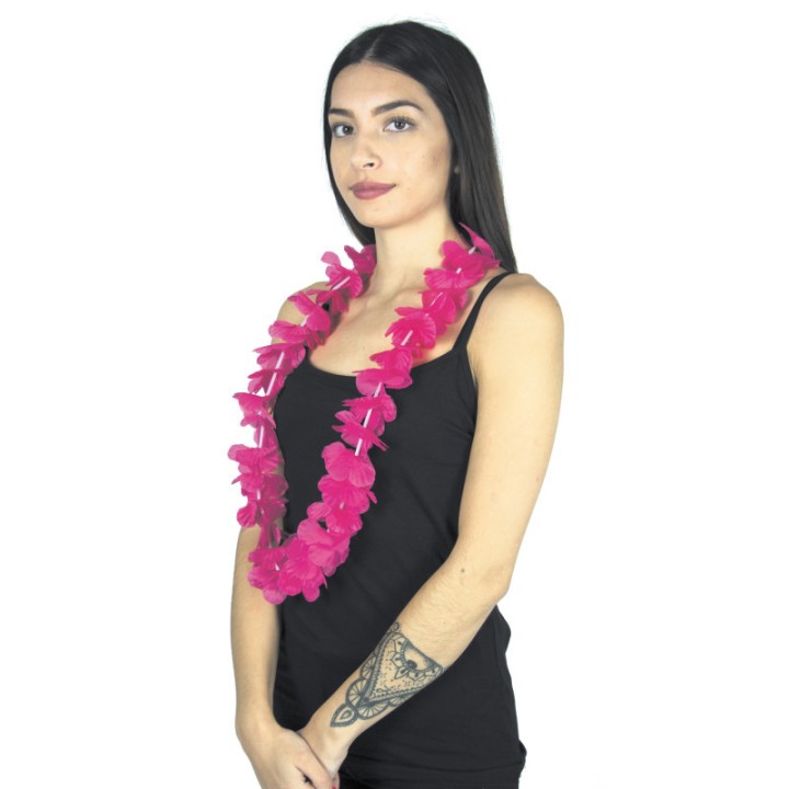 Collier hawaïen rose – Accessoire tropical