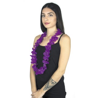 Collier hawaïen violet – Accessoire tropical