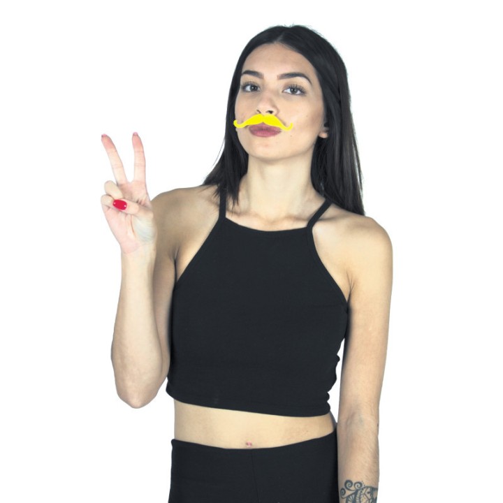 Moustaches party néon 5 pièces – Accessoire fun