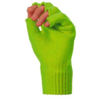 Mitaines tricot vert fluo x2 – Accessoire années 80