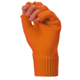Mitaines tricot orange fluo x2 – Accessoire années 80