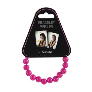 Bracelet perles néon rose – Accessoire coloré