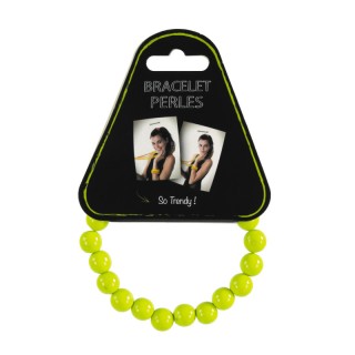 Bracelet perles néon vert – Accessoire coloré