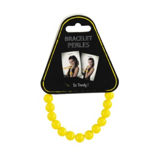 Bracelet perles néon jaune – Accessoire coloré