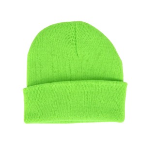 Bonnet tricot vert fluo – Accessoire coloré