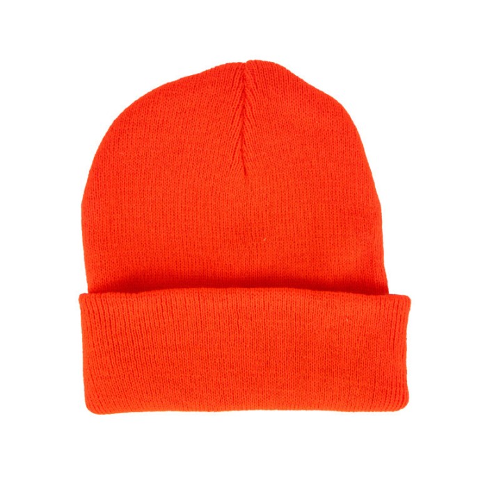 Bonnet tricot orange fluo – Accessoire coloré
