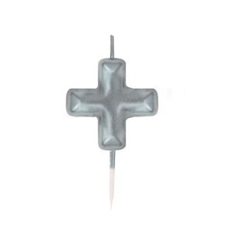 Bougie signe “+” argent – Accessoire décoration gâteau