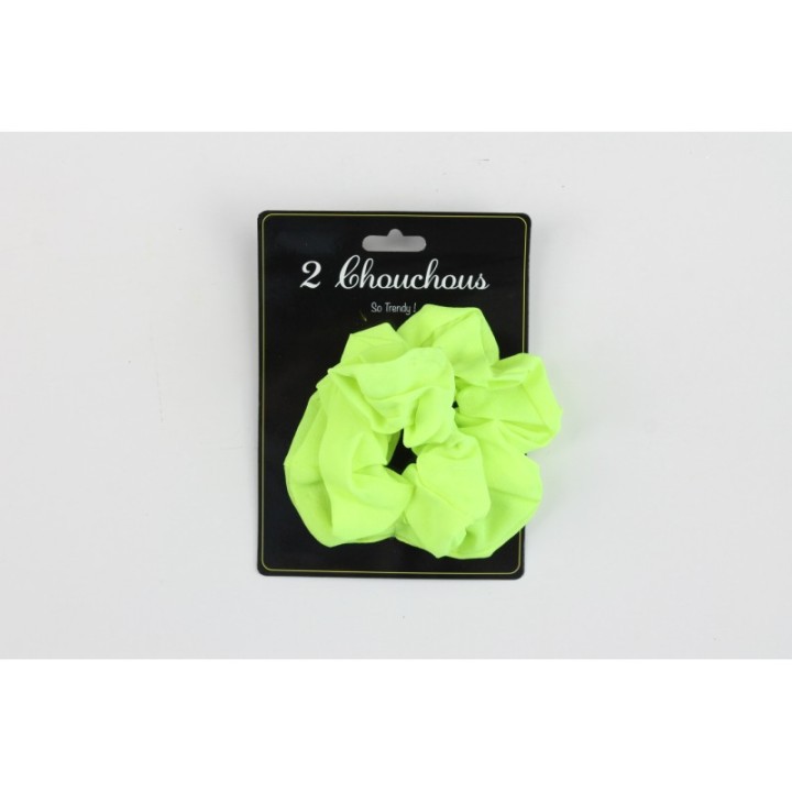 Chouchous jaune fluo x2 – Accessoire cheveux