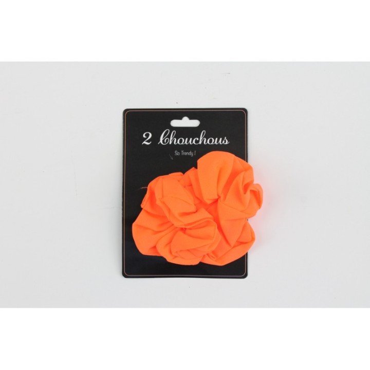 Chouchous orange fluo x2 – Accessoire cheveux