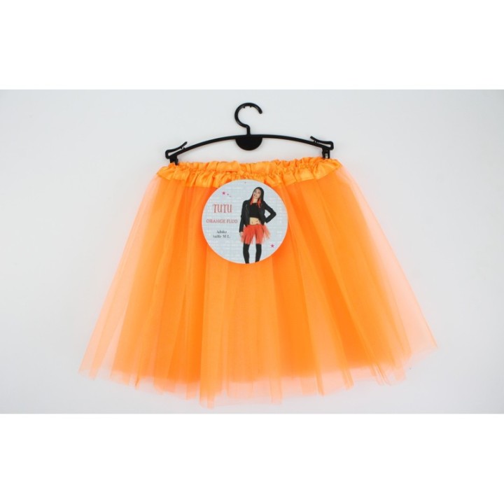 Tutu en tulle 35 cm orange – Accessoire danse et déguisement