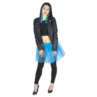 Tutu en tulle 35 cm bleu – Accessoire danse et déguisement