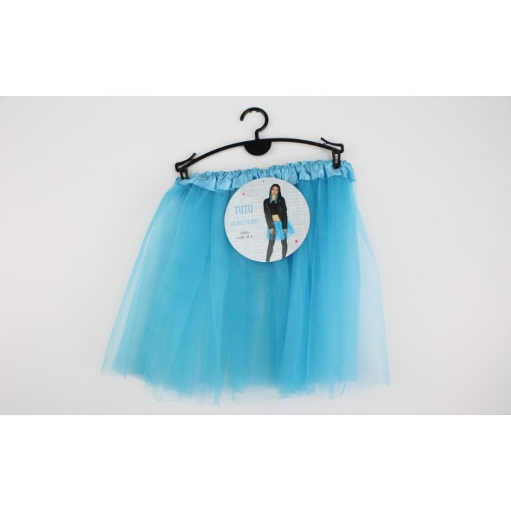 Tutu en tulle 35 cm bleu – Accessoire danse et déguisement
