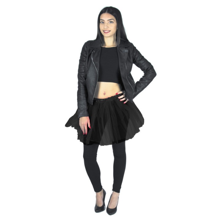 Tutu en tulle 35 cm noir – Accessoire danse et déguisement