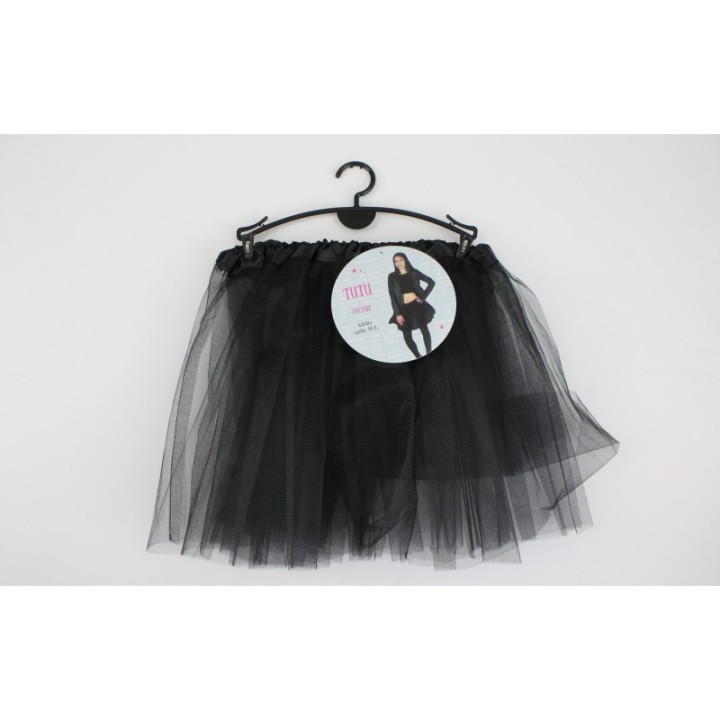 Tutu en tulle 35 cm noir – Accessoire danse et déguisement