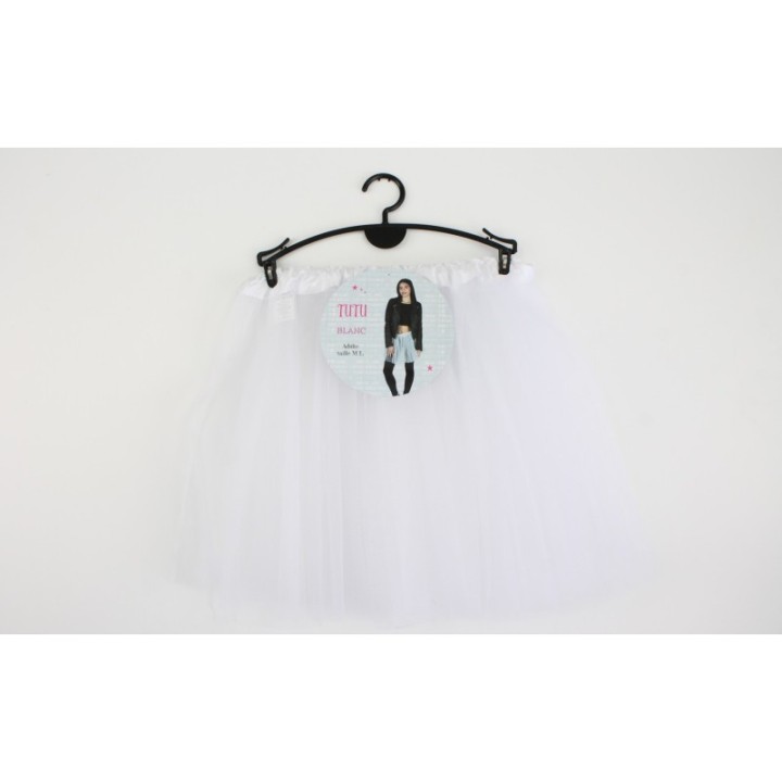 Tutu en tulle 35 cm blanc – Accessoire danse et déguisement