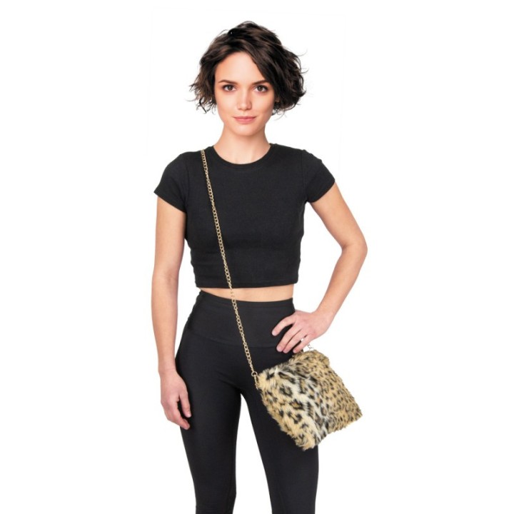 Sac fausse fourrure léopard – Accessoire déguisement
