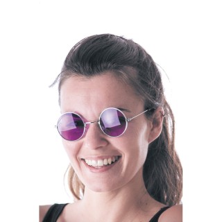 Lunettes hippie violet – Accessoire rétro