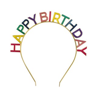 Serre-tête Happy Birthday métal multicolore – Accessoire fête