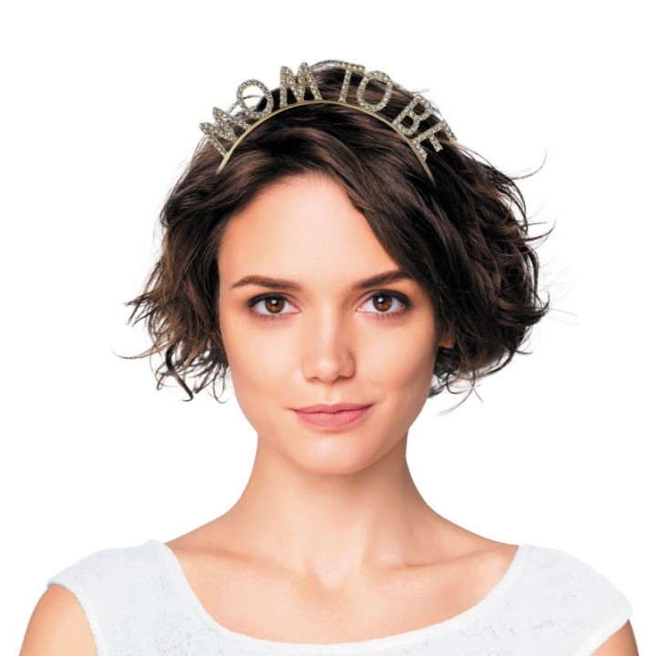 Serre-tête Mom to Be métal or – Accessoire fête