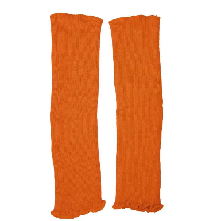 Mitaines / guêtres tricot orange fluo – Accessoire coloré
