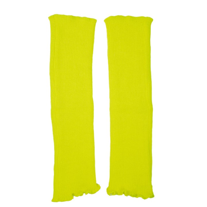 Mitaines / guêtres tricot jaune fluo – Accessoire coloré