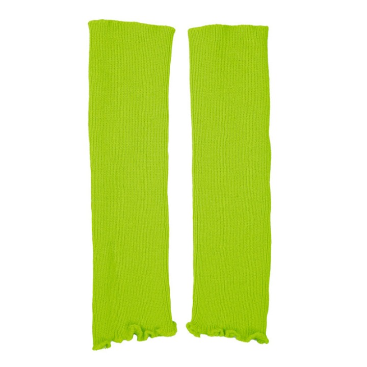Mitaines / guêtres tricot vert fluo – Accessoire coloré