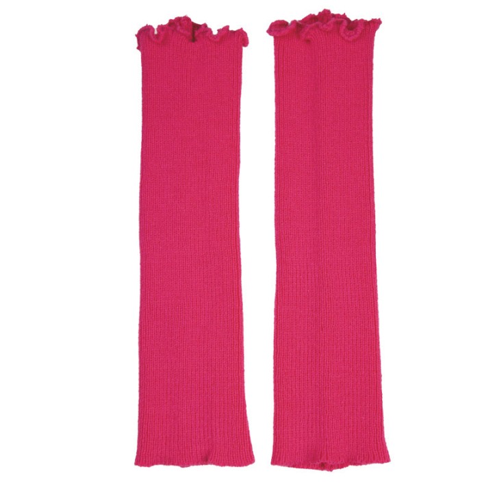 Mitaines / guêtres tricot rose fluo – Accessoire coloré