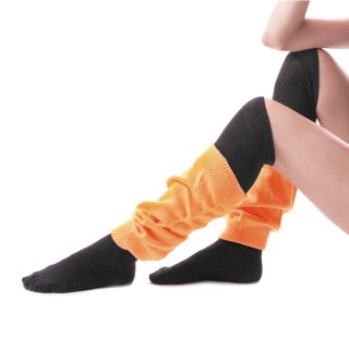 Guêtres tricot orange fluo x2 – Accessoires costume