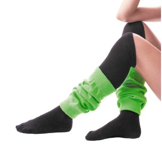 Guêtres tricot vert fluo x2 – Accessoires costume