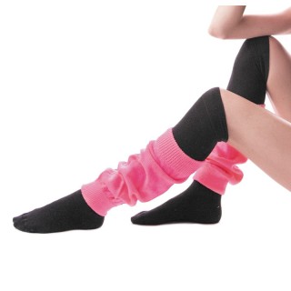 Guêtres tricot rose fluo x2 – Accessoires costume