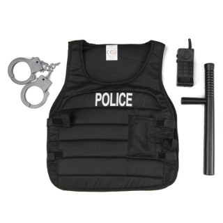Set policier – gilet, menottes, matraque, talkie