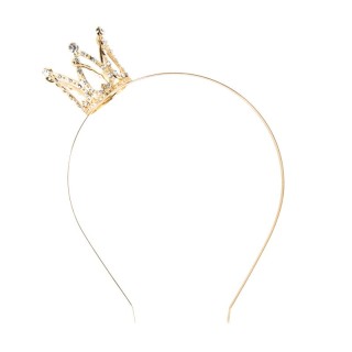 Serre-tête couronne 3D métal or – Accessoires fête