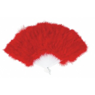 Éventail plumes rouges – Accessoire costume