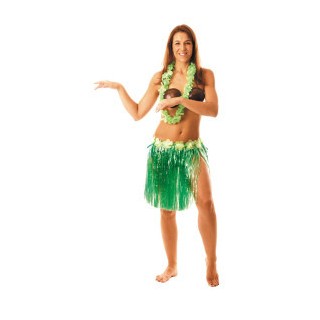 Jupe hawaï plastique vert 45 cm – Accessoire costume