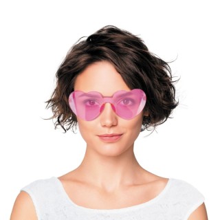 Lunettes festival cœur rose – Accessoire fête