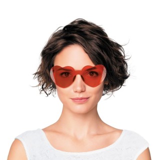 Lunettes festival cœur rouge – Accessoire fête