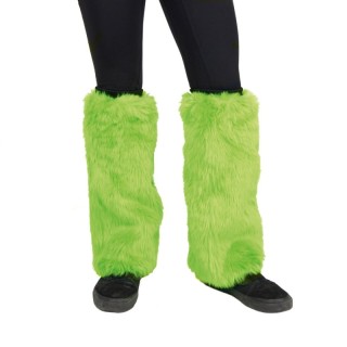 Guêtres fourrure vert fluo – Accessoire carnaval