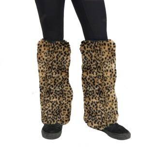 Guêtres fourrure léopard – Accessoire carnaval