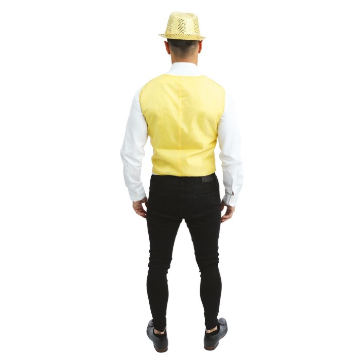 Gilet sequins sans manche or – Costume adulte homme